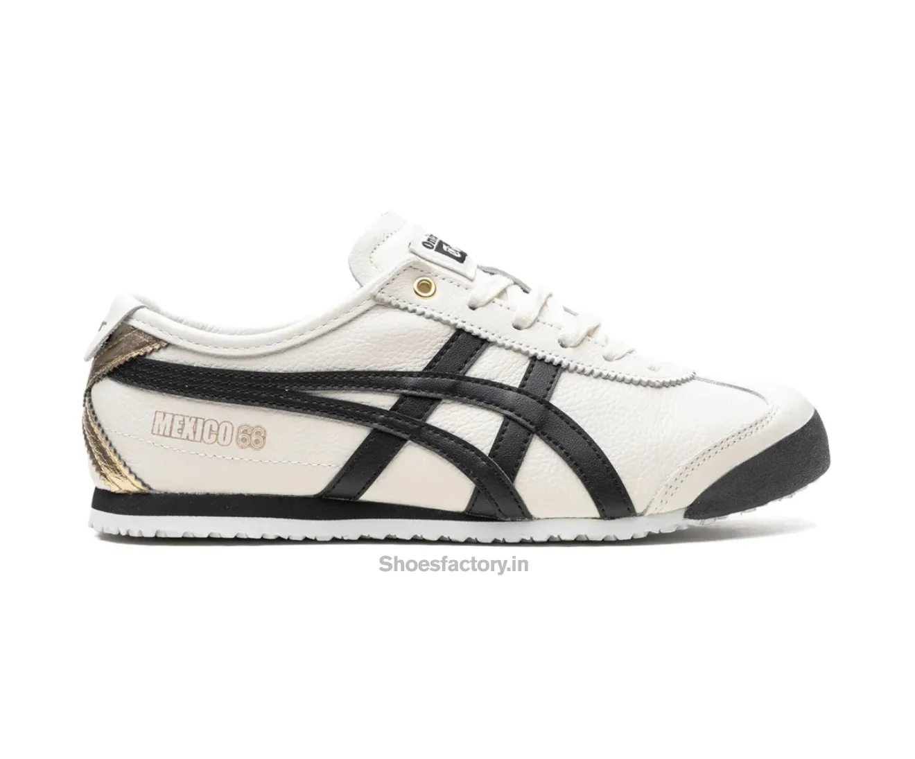Onitsuka Tiger Mecico 66 Cream Black Gold — First Copy