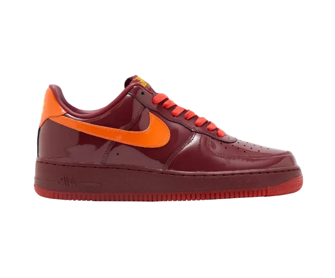 Air Force 1 Low Patent Leather Dark Team Red — First Copy