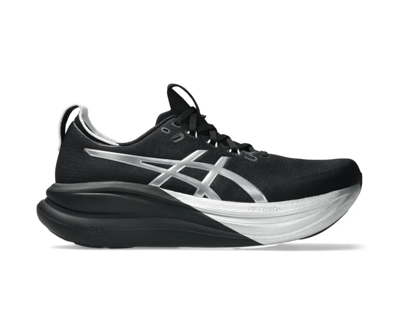 Asics Gel Nimbus 28 Platinum Black — First Copy